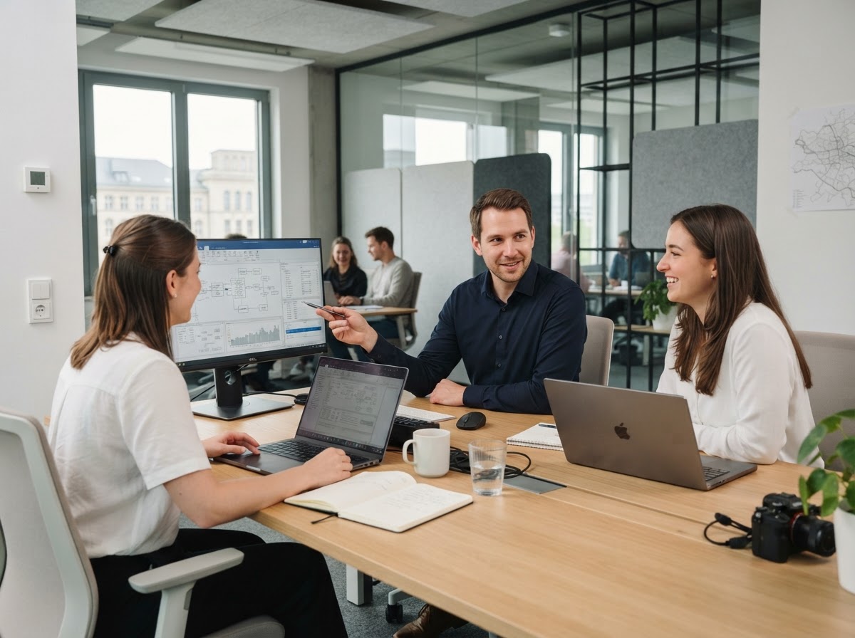 Stvoklarime Team bei der Überprüfung von Analyseprozessen